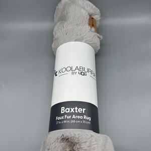 KOOLABURRA by UGG Faux Fur Baxter Area Rug 27”x44” Light Gray "SILVER" Soft
